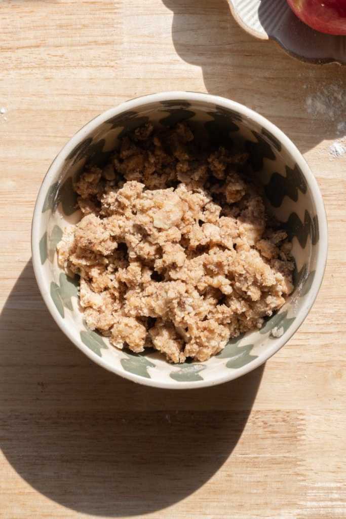Streusel in a small mixing bowl.
