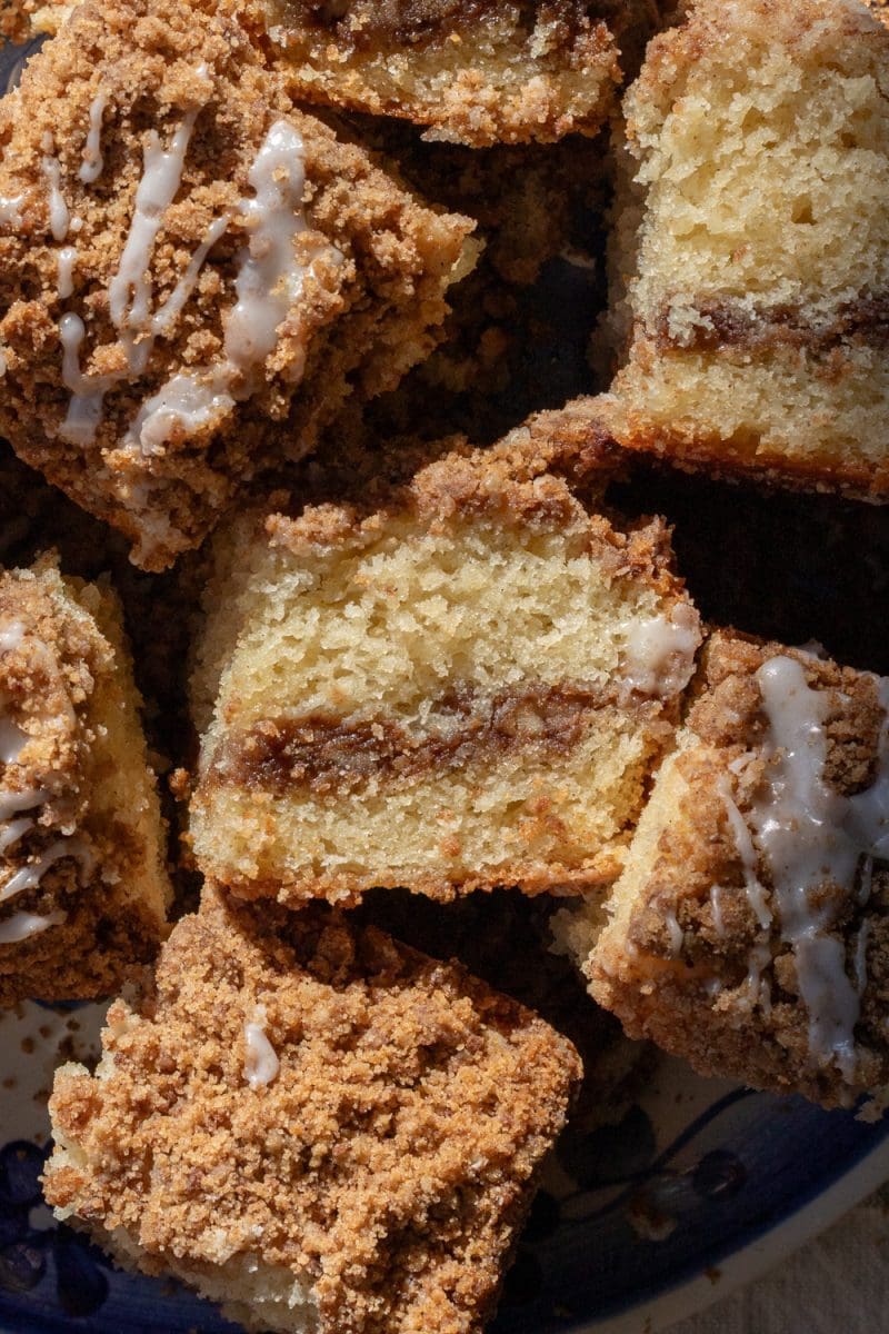 Close up of the small batch coffee cake.