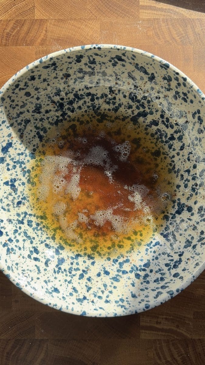 Brown butter in a bowl.