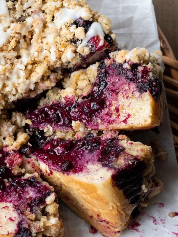 Blueberry Brioche Crumb Cake