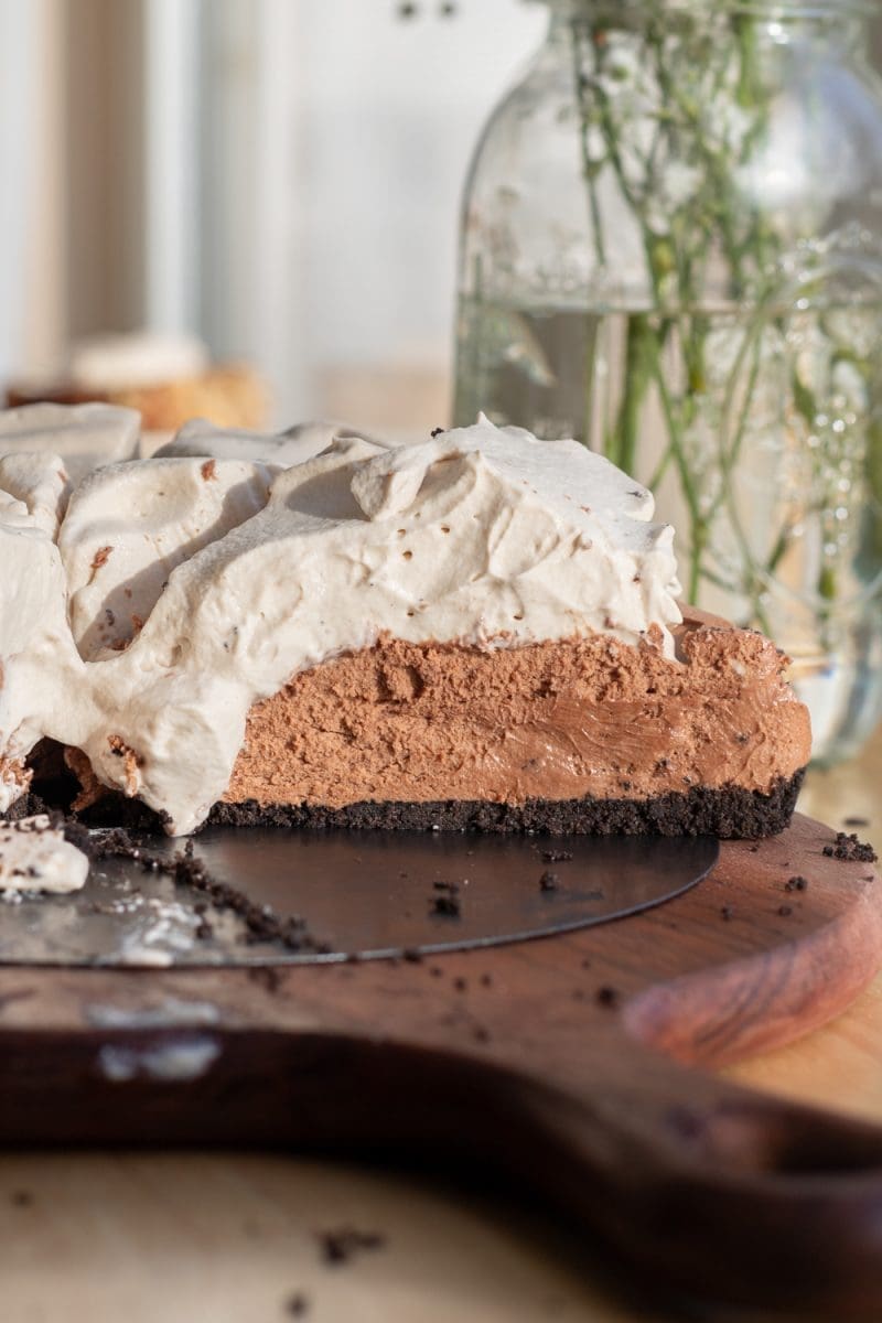 Cross-section of the french silk pie