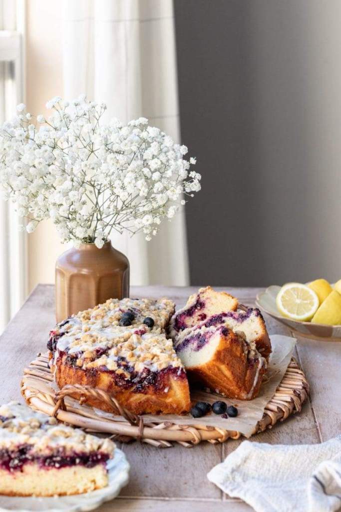 Picture of the lemon blueberry crumb cake
