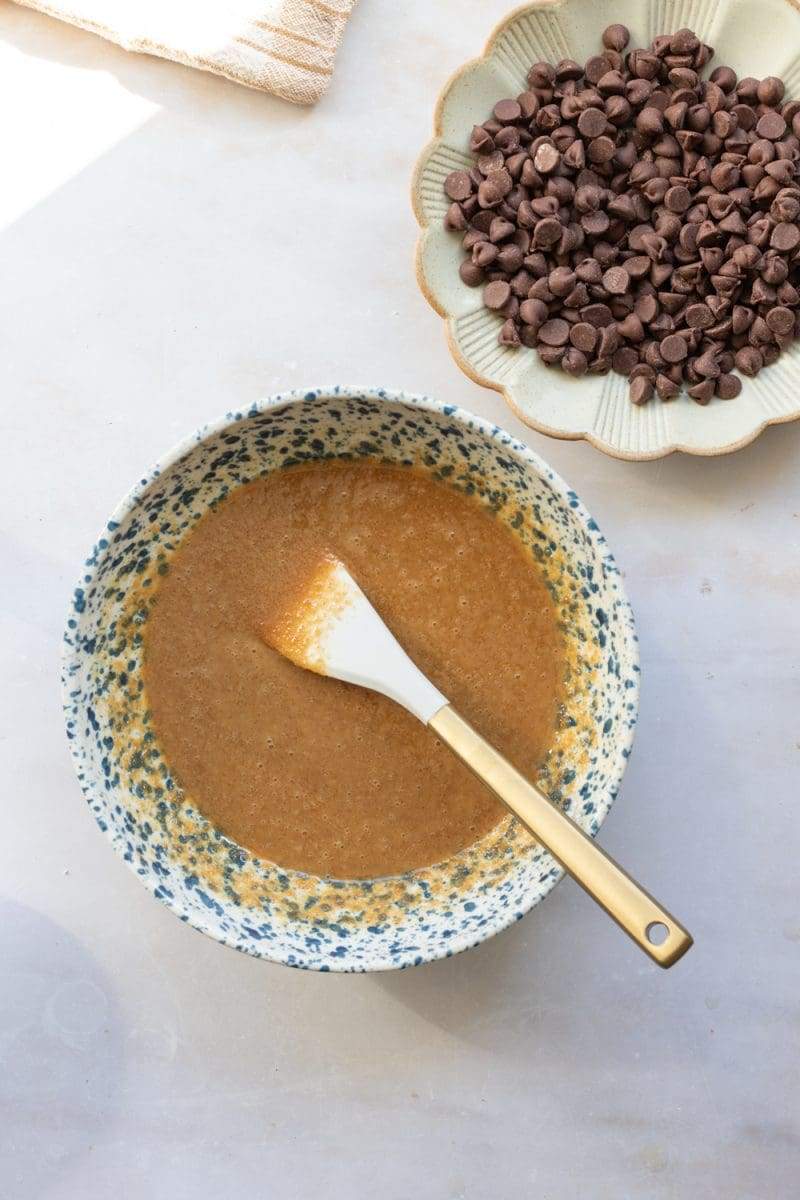 The sugars mixed into the dough.