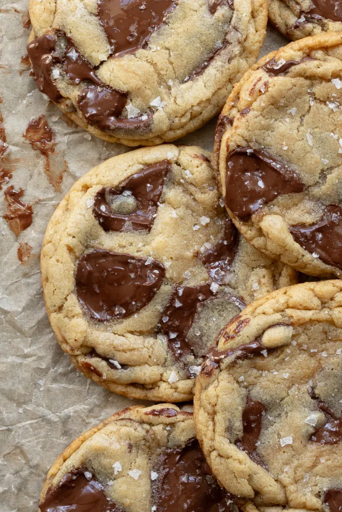 close up of the 20 minute chocolate chip cookies