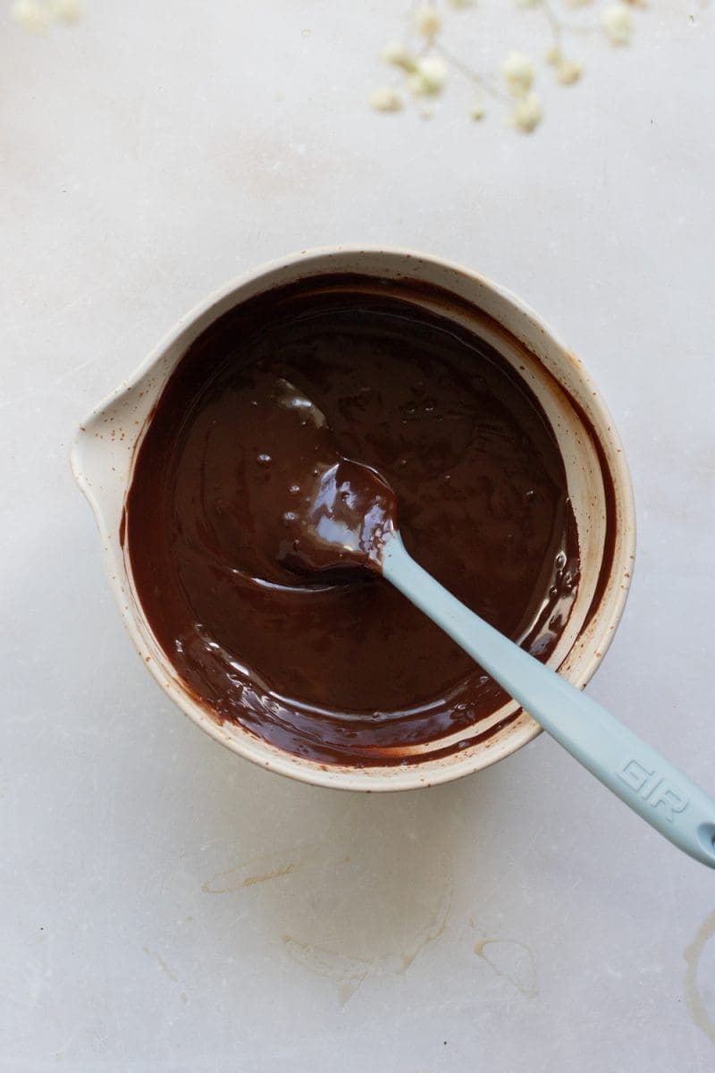 The ganache in a mixing bowl.