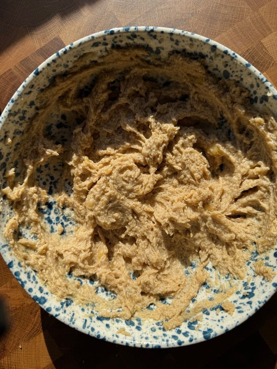 The wet ingredients beaten together.