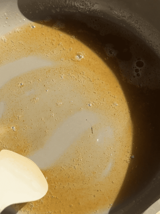 Close up of brown butter.