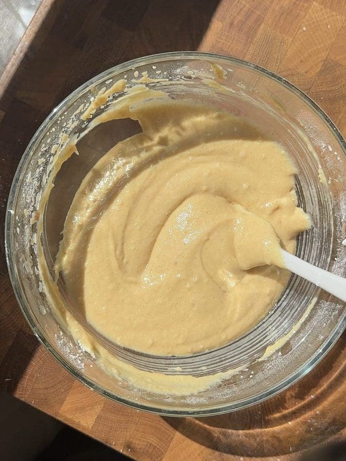 The finished dulce de leche cake batter.