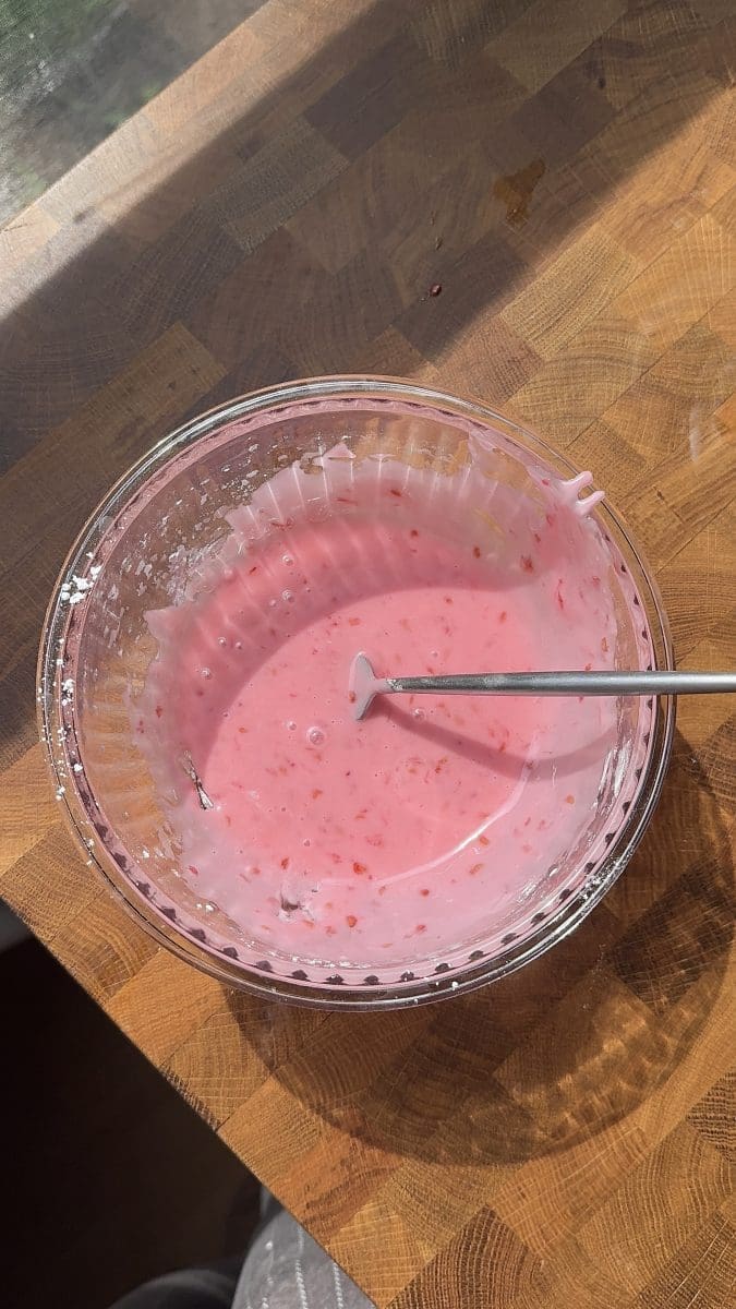 The pink lemon raspberry glaze.