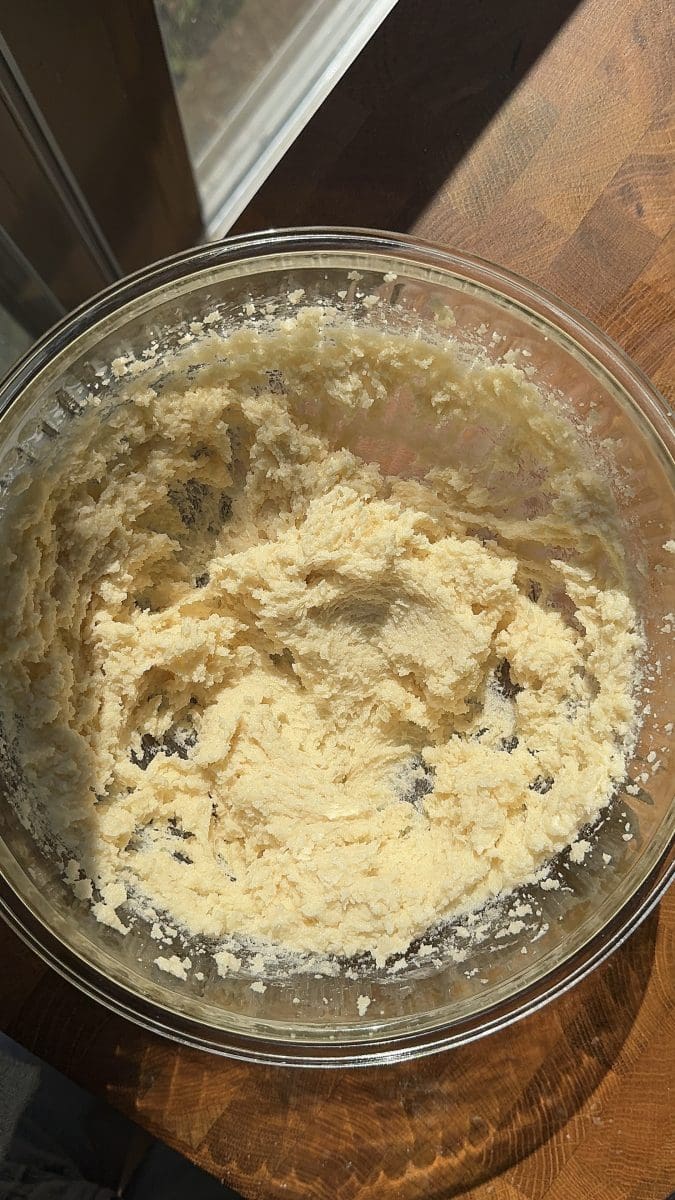 The butter and sugar beaten together.