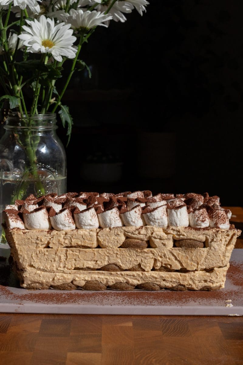Side-view of the pumpkin tiramisu